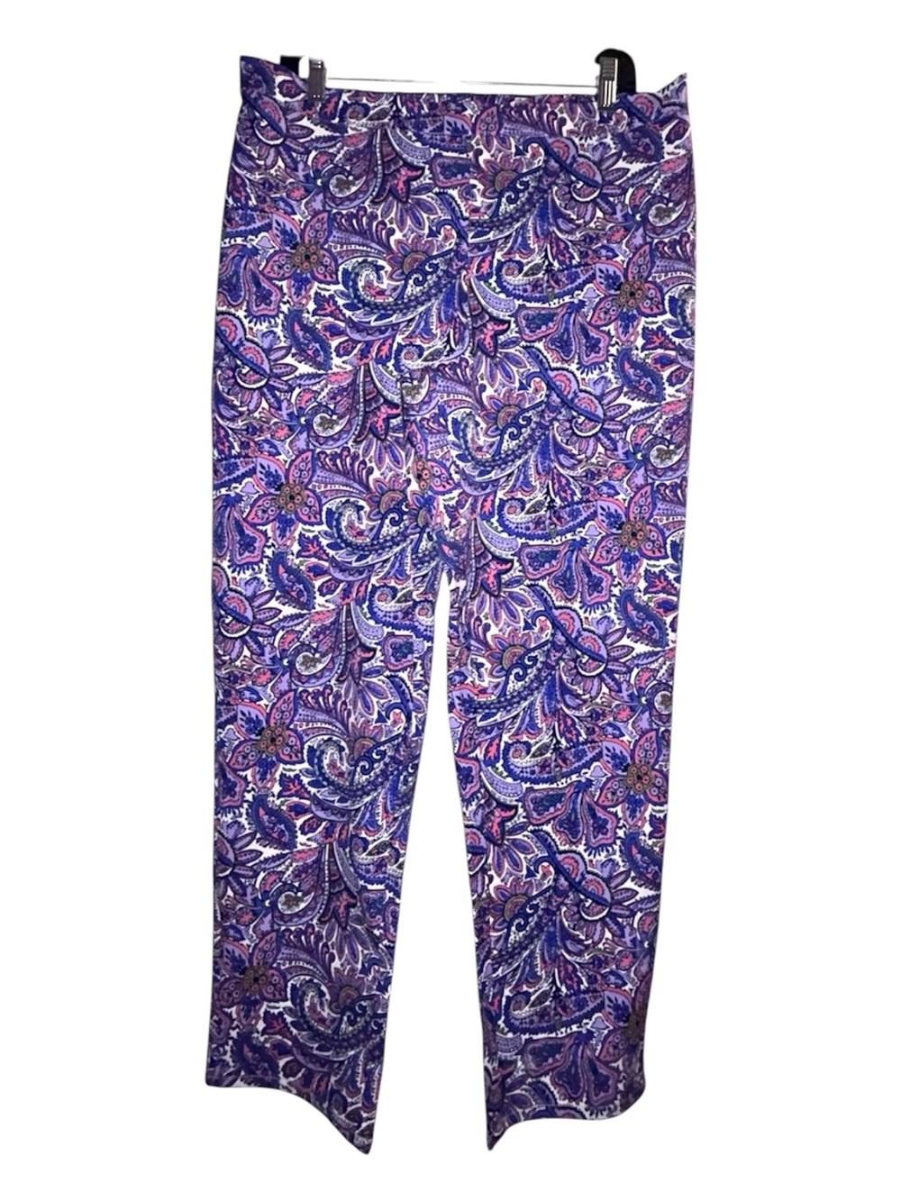 Isaac Mizrahi Live! Purple and Pink Paisley Crisp Pull On Size 16P NWOT